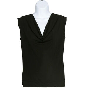 Reitmans  Black Top With Cowl Neckline Lace Back S